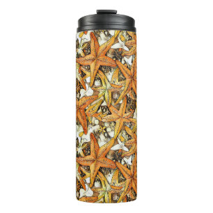 Lebendiges Seestern-Abstraktmuster-Design Thermosbecher
