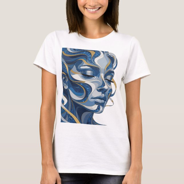 Lebendiges Silber ABSTRACT ART Statement Design v2 T-Shirt (Vorderseite)