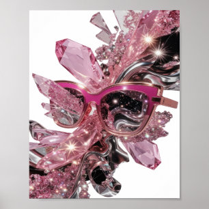 Lebendiges Silber ABSTRACTE KUNST Künstlerisches M Poster