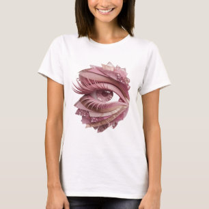 Lebendiges Silber-AUGE DER SCHÖNHEITSWELT-Druck T-Shirt