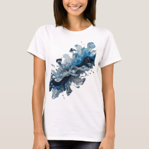 Lebendiges Silber-WATER FLOW-Statement-T-Shirt T-Shirt