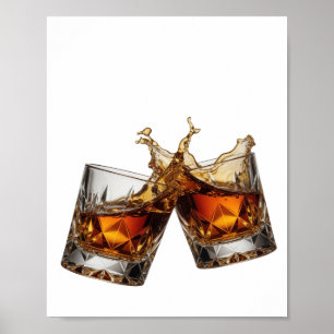 Lebendiges Silber WHISKY SPLASH Poster