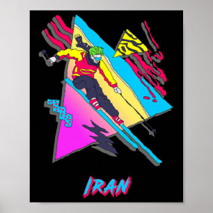 Lebendiges Skidesign mit iranischem Motiv Ski Skif Poster