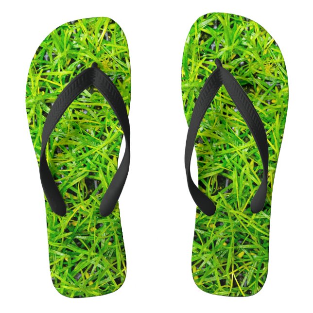 Lebendiges Smaragdgrün-Rasengras  Flip Flops (Fußbett)