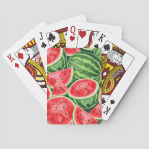 Lebendiges Sommer-Wassermelonenscheiben-Muster Spielkarten