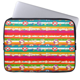 Lebendiges sommerliches Stranddesign Laptopschutzhülle