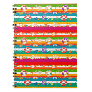 Lebendiges sommerliches Stranddesign Notizblock