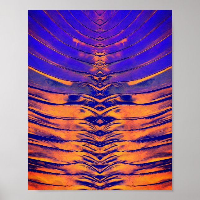 Lebendiges Symmetrisches Abstraktes Muster Poster (Vorne)