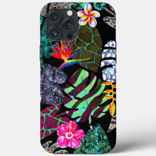 Lebendiges tropisches Blätter- und Blumenmuster Case-Mate iPhone Hülle