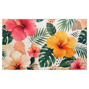 Lebendiges tropisches Hibiskus-Blumenmuster nahtlo Stoff