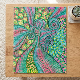 Lebendiges Türkis und Rosa psychedelisches abstrak
