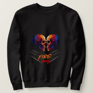 Lebendiges Twin-Schädel-Canvas für Herren-Sweatshi Sweatshirt