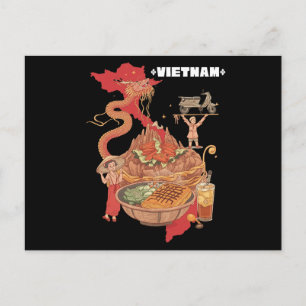 Lebendiges Vietnam-Reise Postkarte