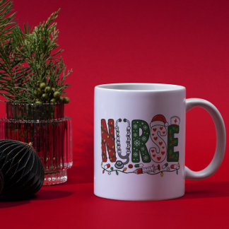 Lebendiges Weihnachts-Krankenschwester-Festdesign Kaffeetasse