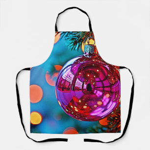 Lebendiges Weihnachtsschmuck-Funkeldesign Schürze