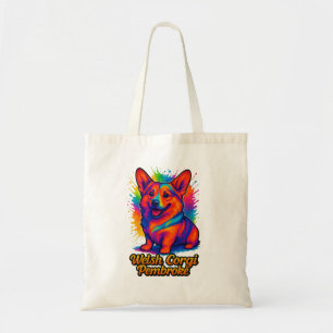 Lebendiges Welsh Corgi Pembroke Pop-Art-Design Tragetasche