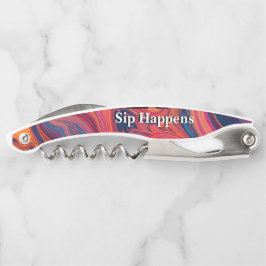 Lebendiges Wirbeldesign Lustiger Spruch Bier Kellnermesser