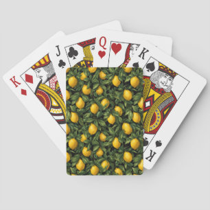 Lebendiges Zitronen-Zitrusbaum-Muster Spielkarten