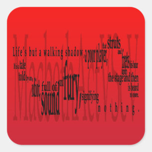 "Lebens aber ein gehender Schatten" Macbeth Quadratischer Aufkleber