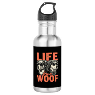 Lebens Liebe Wuff Hunde Liebhaber Edelstahlflasche