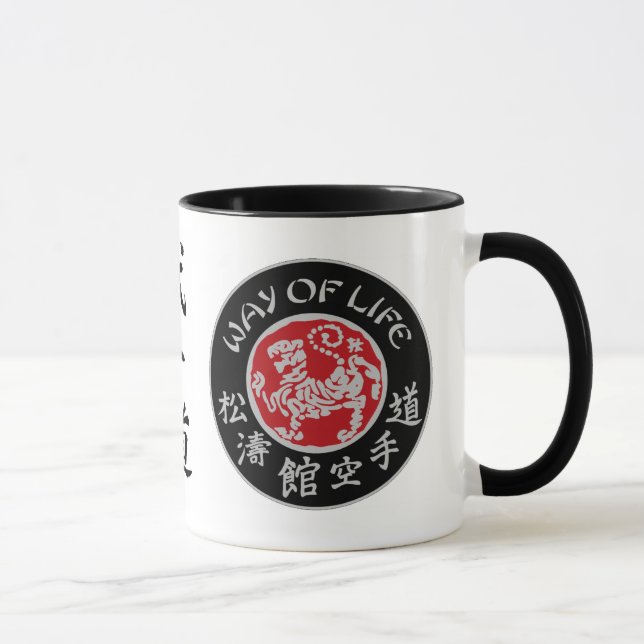 Lebensart Shotokan dunkle Logo-Kaffee-Tasse Tasse (Rechts)