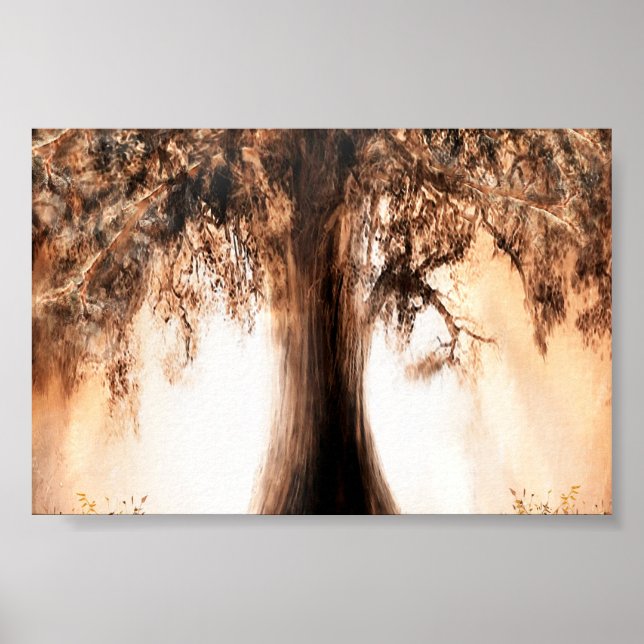 Lebensbaum bei Sonnenaufgang Poster (Vorne)