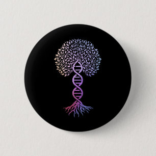 Lebensbaum DNA Science Genetics Earth Day Geneal Button