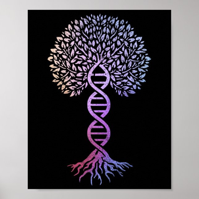 Lebensbaum DNA Science Genetics Earth Day Geneal Poster (Vorne)