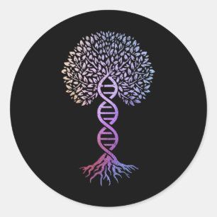 Lebensbaum DNA Science Genetics Earth Day Geneal Runder Aufkleber