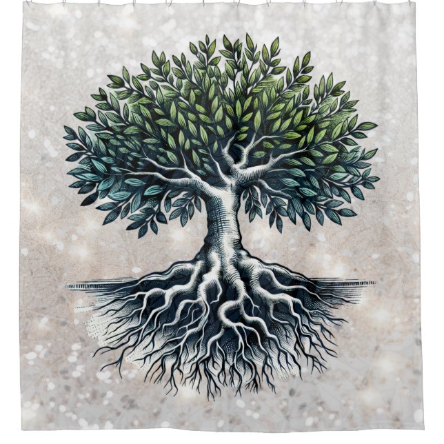Lebensbaum Duschvorhang (Vorderseite)
