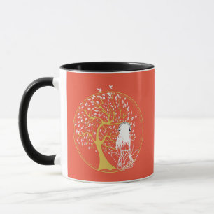 Lebensbaum einer Frau in Meditation Tasse