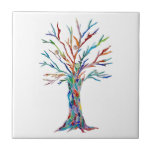 Lebensbaum Fliese<br><div class="desc">Diese dekorative Kachel zeichnet sich durch ein einzigartiges Design des Baumes des Lebens aus. Ursprünglich wurde es aus Mosaik hergestellt,  wobei winzige Glasstücke in lebhaften Farben verwendet wurden. Weil wir unsere Kunstwerke erstellen,  werden Sie dieses exakte Bild von anderen Designern nicht finden. Original Mosaik © Michele Davies.</div>