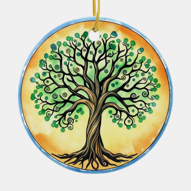 Lebensbaum Keramik Ornament (Vorne)