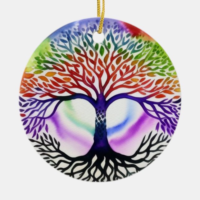 Lebensbaum Keramik Ornament (Vorne)