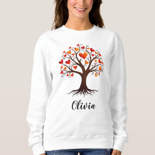Lebensbaum mit herzförmigen Blättern Sweatshirt