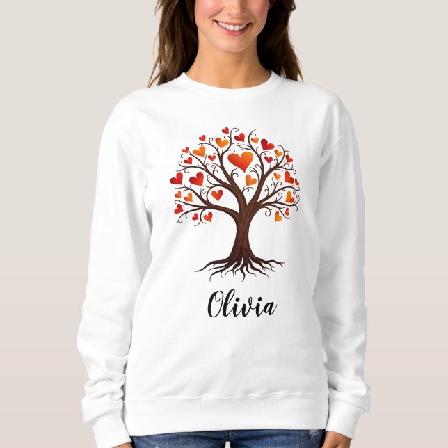 Lebensbaum mit herzförmigen Blättern Sweatshirt (Vorderseite)