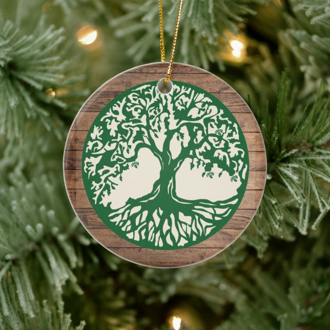 Lebensbaum - Name des benutzerdefinierten Jahres Keramik Ornament (Baum)