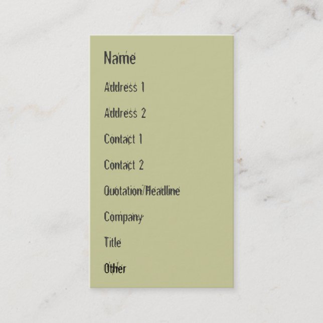 Lebensbaum / Pedigree des Menschen Visitenkarte (Vorderseite)