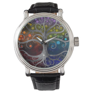 Lebensbaum Silberschwirl Armbanduhr