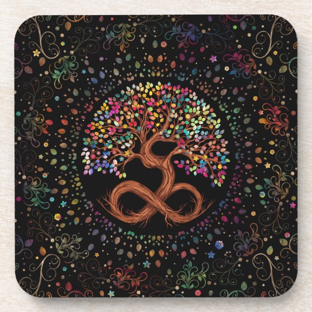 Lebensbaum - Unendlichkeit Getränkeuntersetzer (Vorderseite)