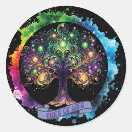 Lebensbaum v2 runder aufkleber