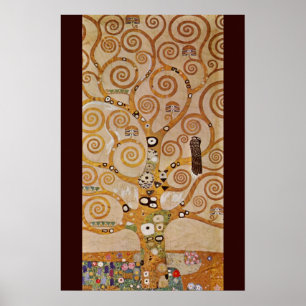Lebensbaum von Gustav Klimt, Stilisierte Art Nouve Poster
