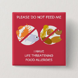 Lebensbedrohendes Fisch-und Nuss-Allergie-Button, Button