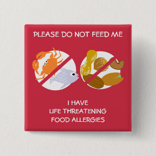 Lebensbedrohendes Fisch-und Nuss-Allergie-Button, Button