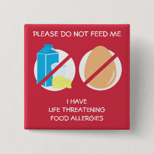 Lebensbedrohendes Molkerei-und Ei-Allergie-Button, Button