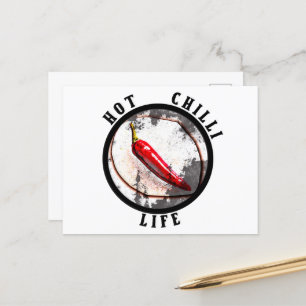 Lebensdauer der heißen Chili Postkarte