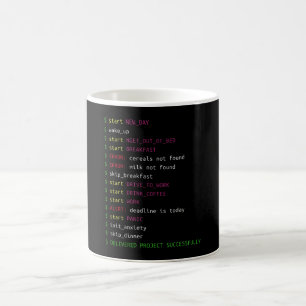 Lebensdauer eines Programmierers Codierung Geek G Kaffeetasse