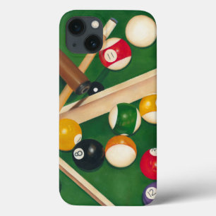 Lebensechte Billard-Tabelle mit Bällen und Kreide title_seo2