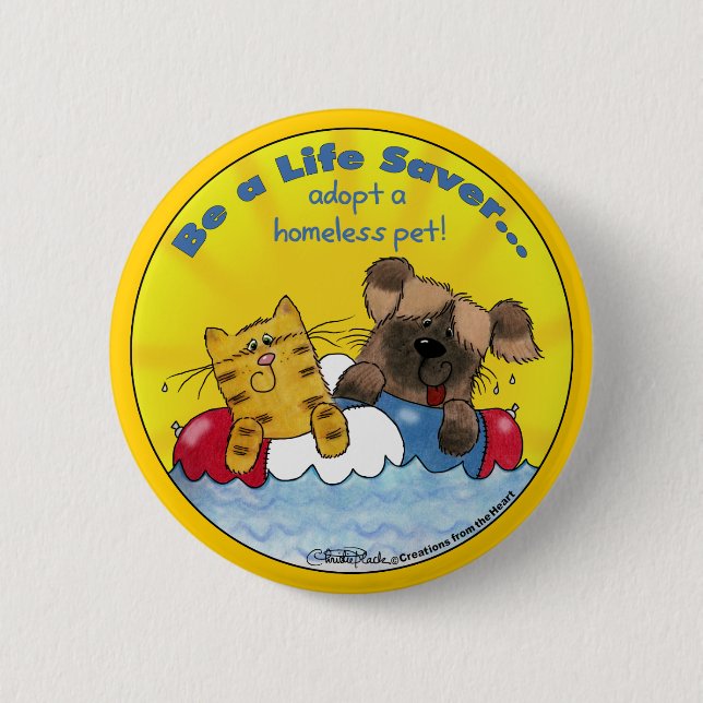 Lebensersparnis - Adoptiert Obdachlose Button (Vorderseite)