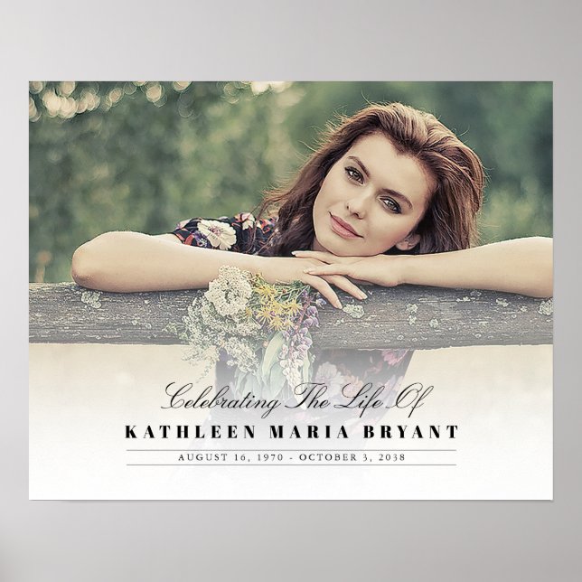 Lebensfeier mit horizontaler Beerdigung des Fotos Poster (Vorne)